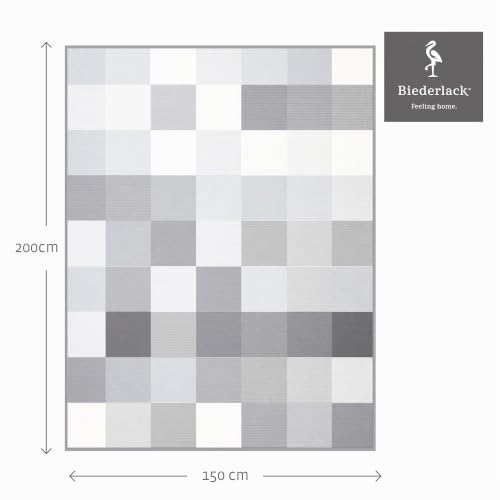 biederlack-pure-cotton-karo-grau-kuscheldecke-150x200-cm image 8