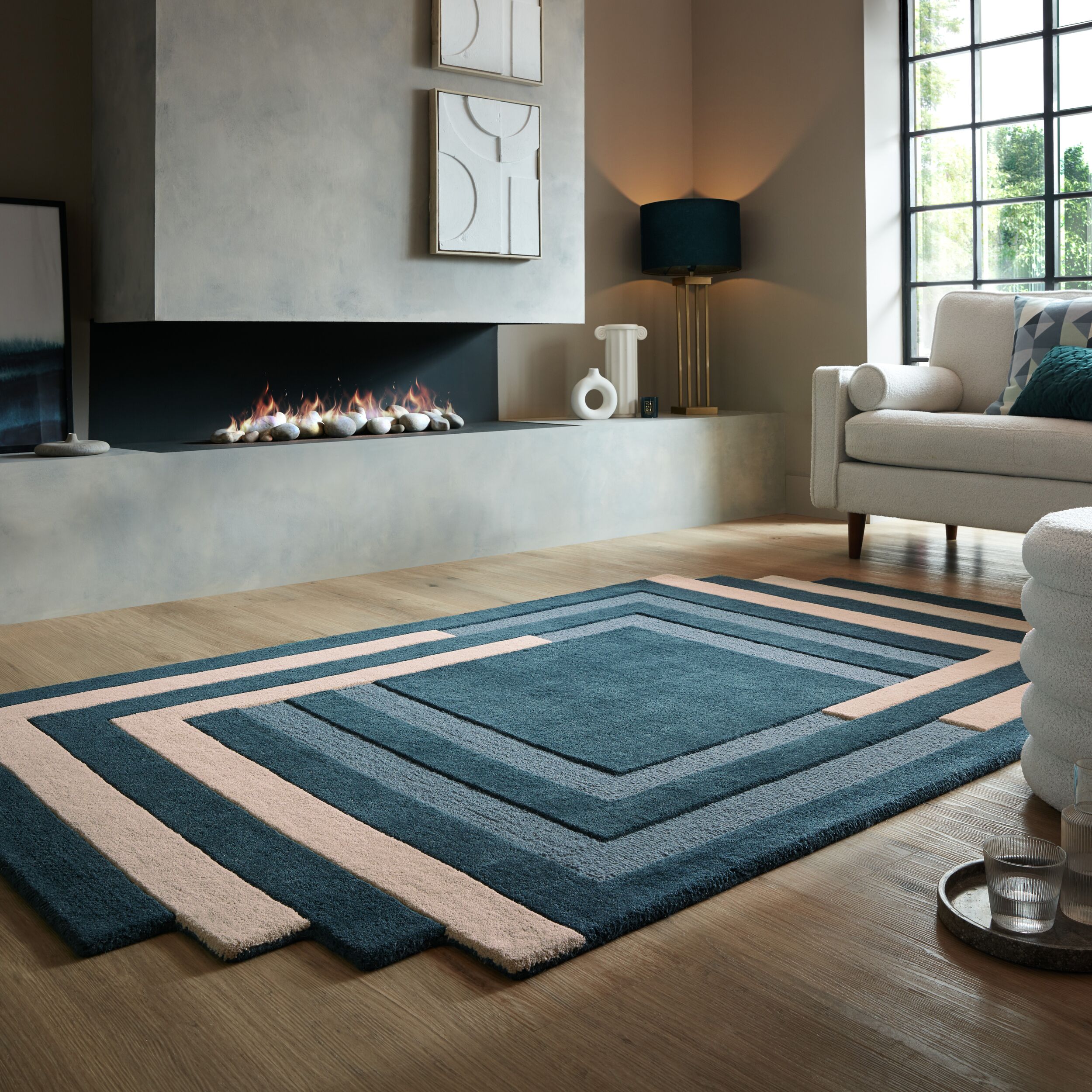 flair-rugs-labyrinth-shaped-woll-teppich image 1