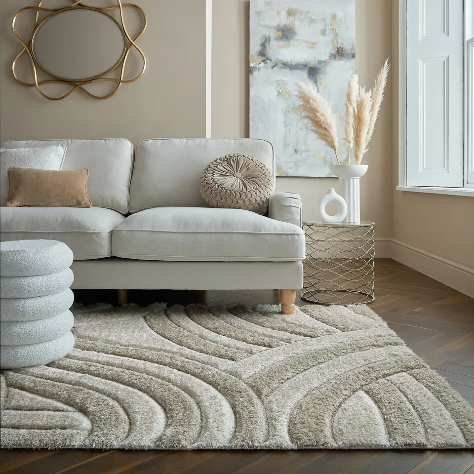 flair-rugs-velvet-carved-shaggy-hochflor-teppich image 1