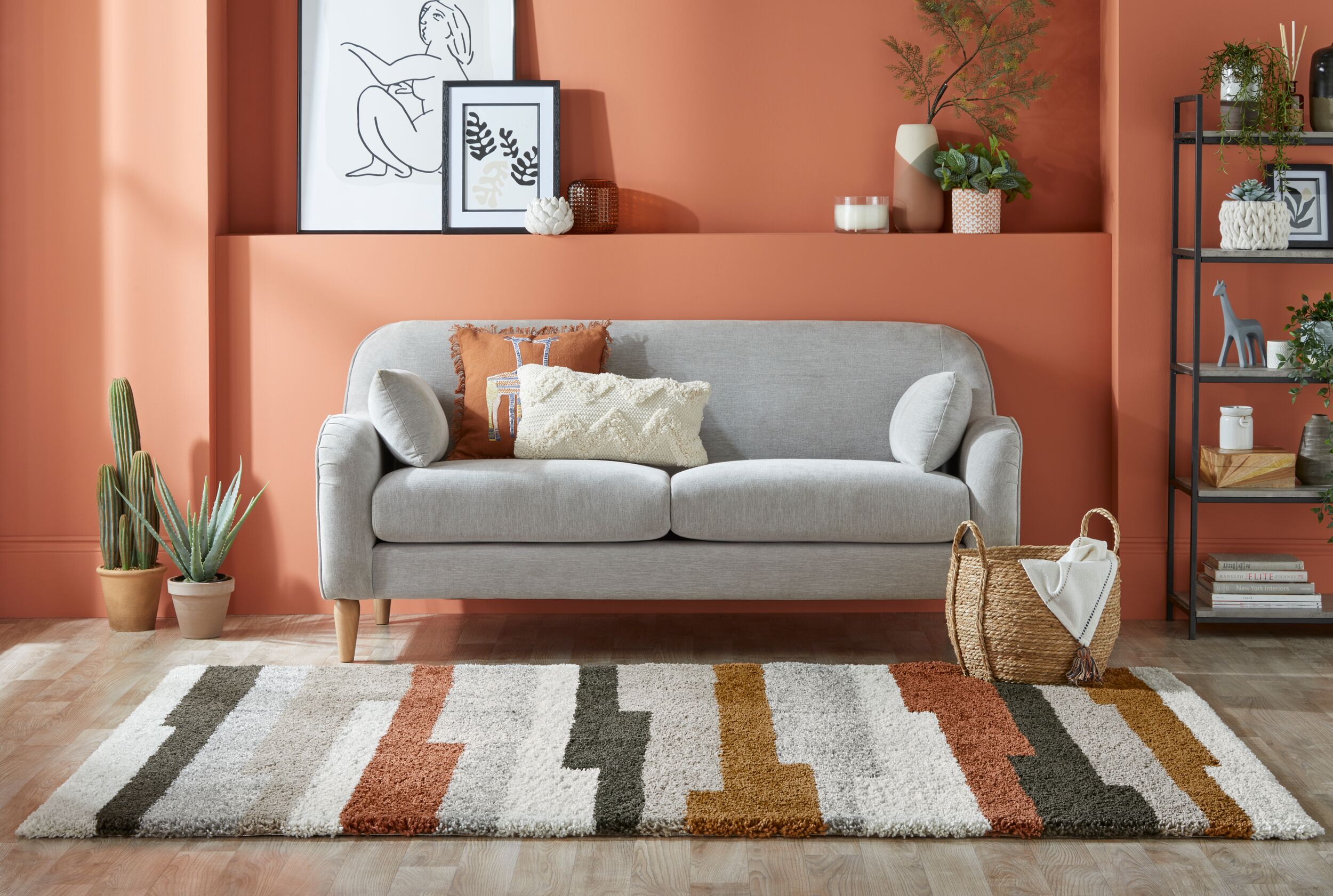 flair-rugs-deka-shaggy-gestreifter-teppich image 1