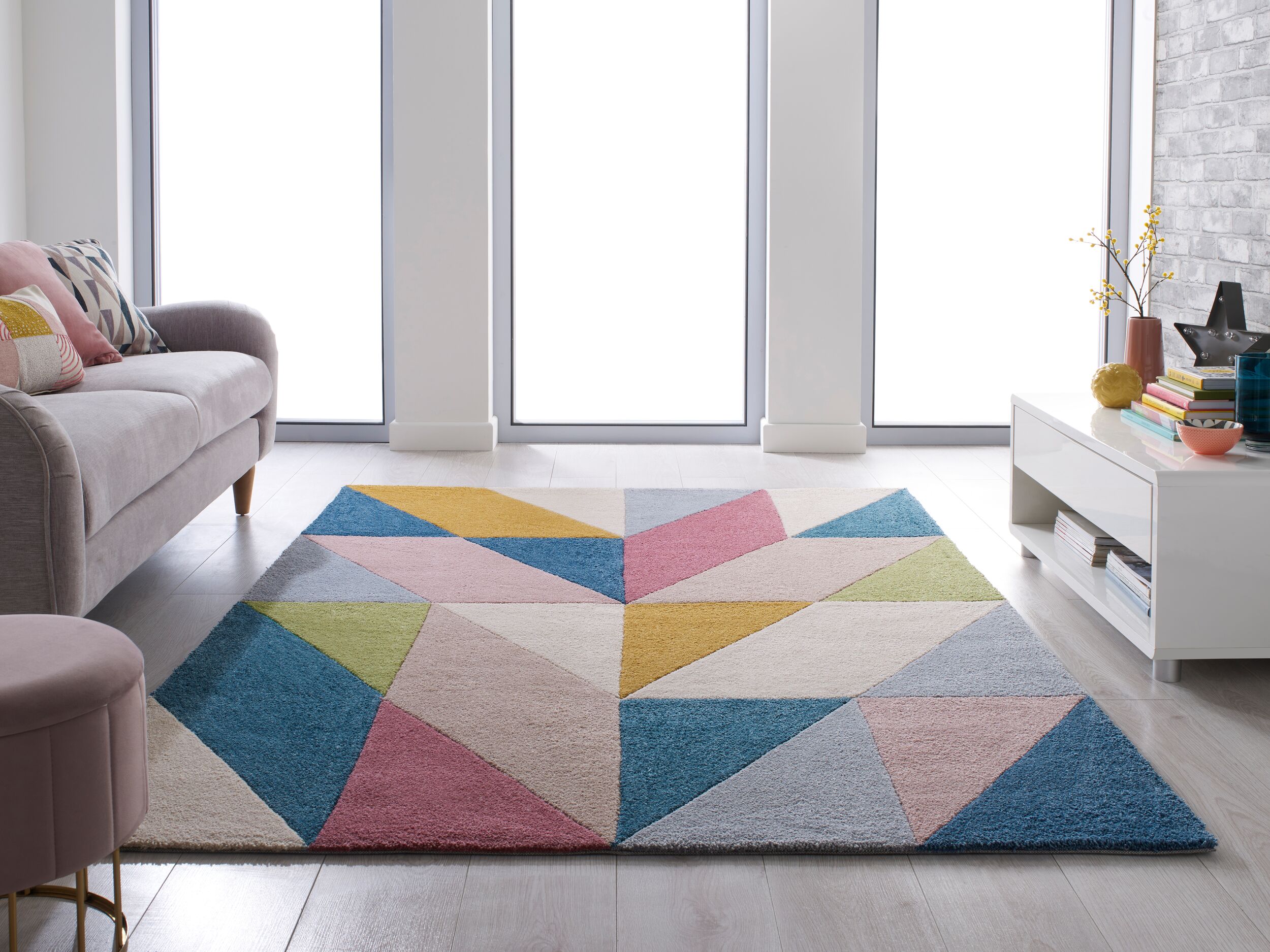 flair-rugs-metro-bunt-geometrisch-teppich image 1