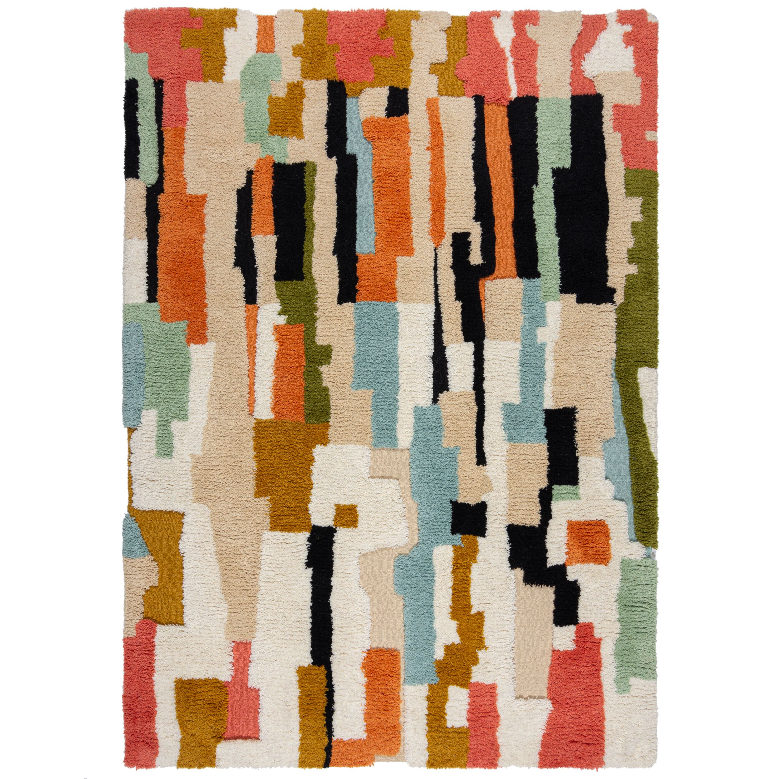 flair-rugs-zagora-geometric-shaggy-wolle-teppich image 2