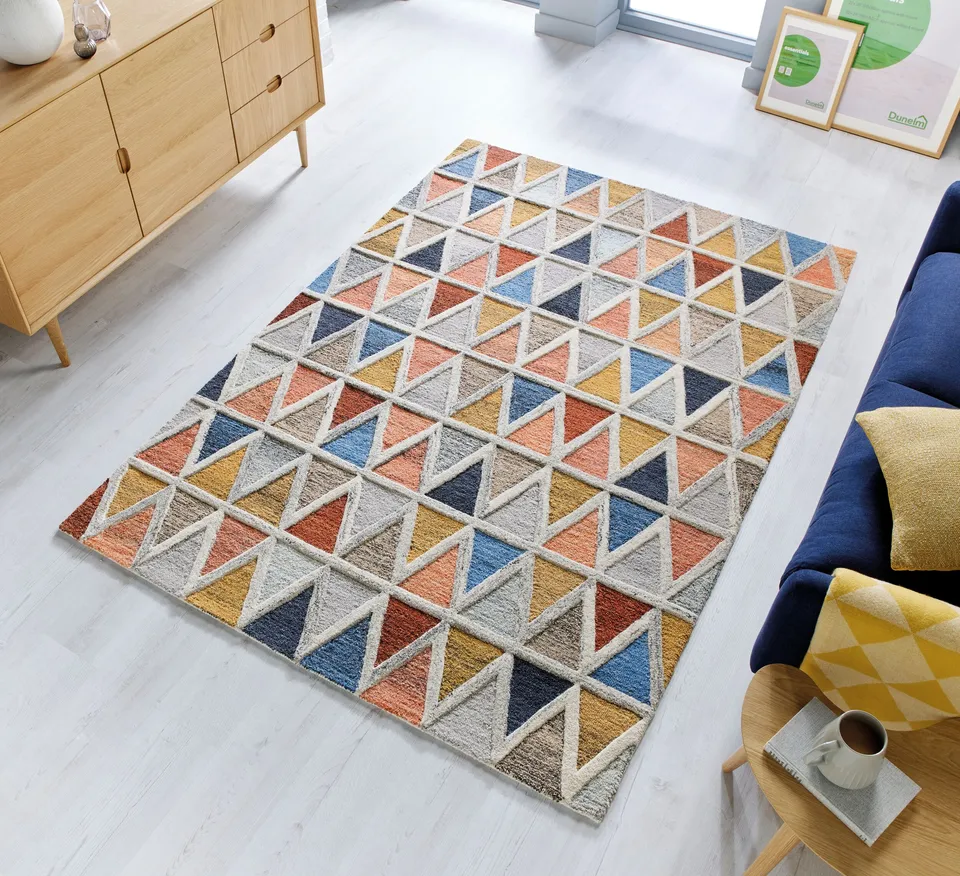 flair-rugs-moretz-geometrischer-wollteppich-bunt image 1