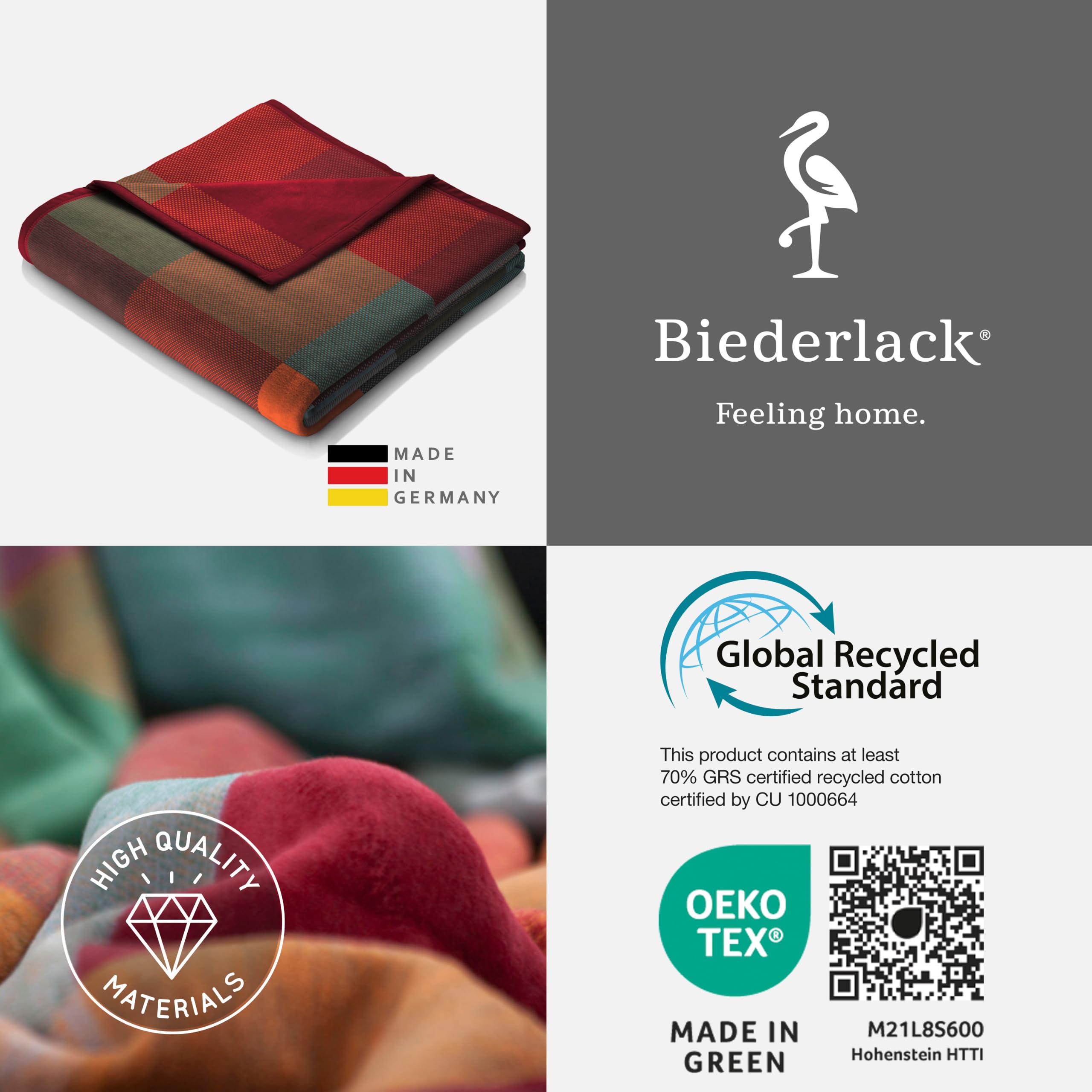biederlack-pure-cotton-karo-kuscheldecke-150x200-cm image 7